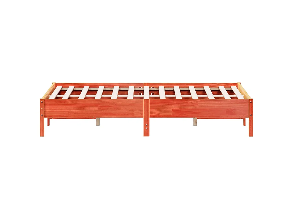 Cadre de lit sans matelas cire marron 160x200cm bois pin massif