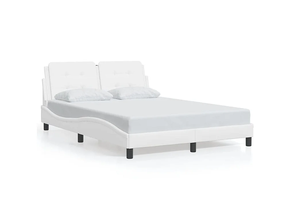 Cadre de lit avec LED sans matelas Zadar blanc 120x200 cm