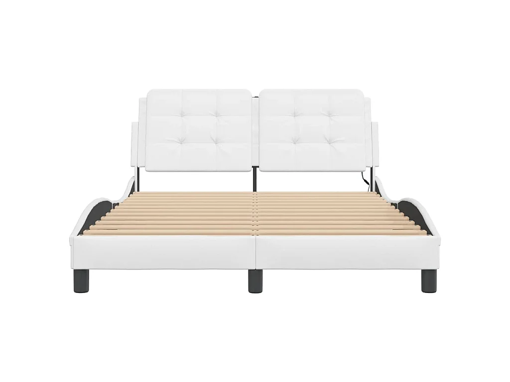 Cadre de lit avec LED sans matelas Zadar blanc 120x200 cm