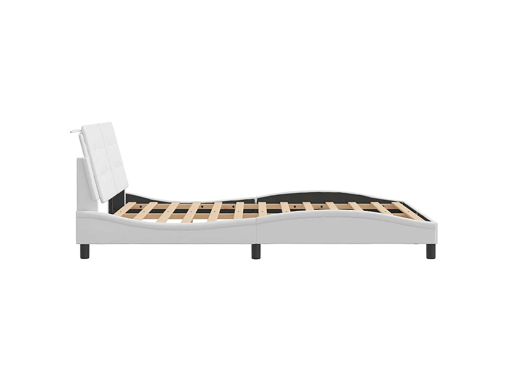 Cadre de lit avec LED sans matelas Zadar blanc 120x200 cm