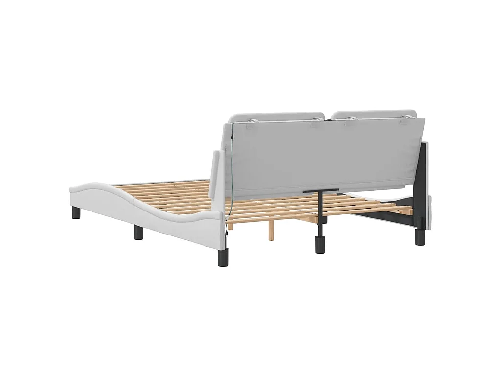 Cadre de lit avec LED sans matelas Zadar blanc 120x200 cm