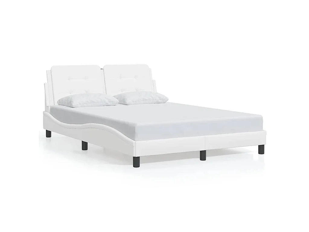 Bedframe met LED zonder matras "Zadar" wit 120x200 cm