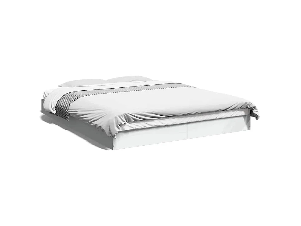 Cadre de lit sans matelas blanc 150x200 cm bois d'ingénierie