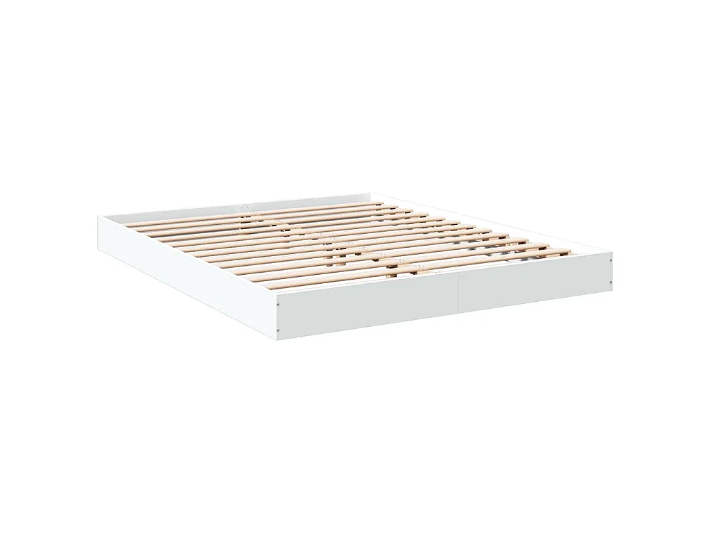 Cadre de lit sans matelas blanc 150x200 cm bois d'ingénierie