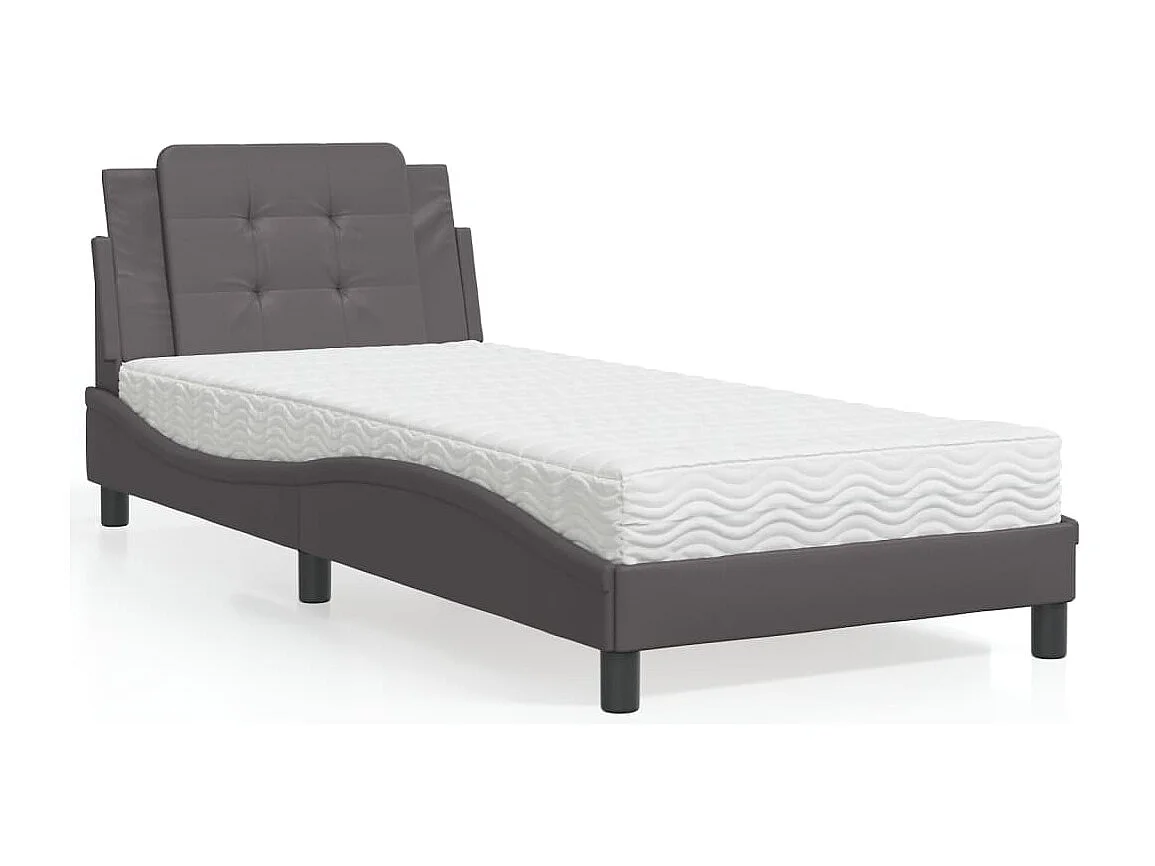 Bedframe zonder matras "Zadar" kunstleer grijs 100x200 cm