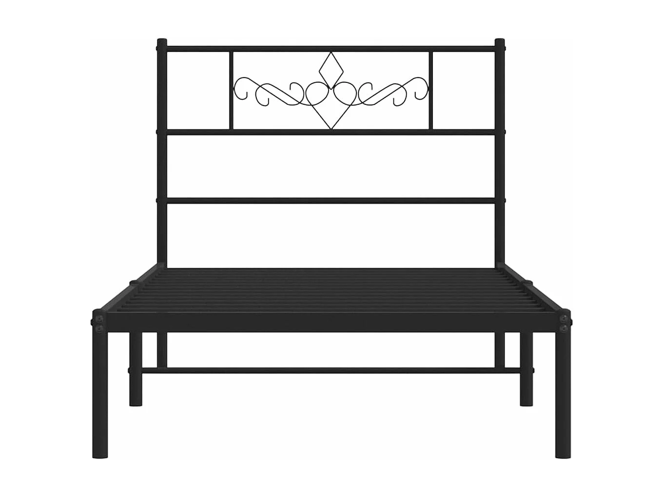 Bettgestell mit Kopfteil Metall Schwarz 75x190 cm