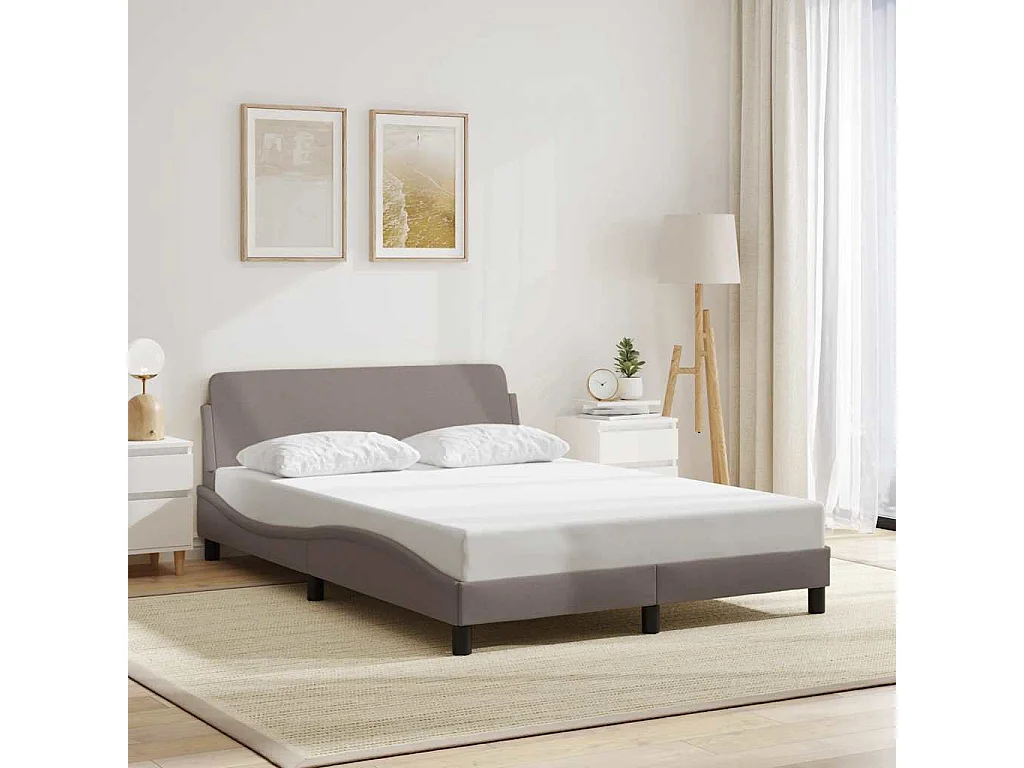 Cadre de lit Dover taupe 140x200 cm tissu