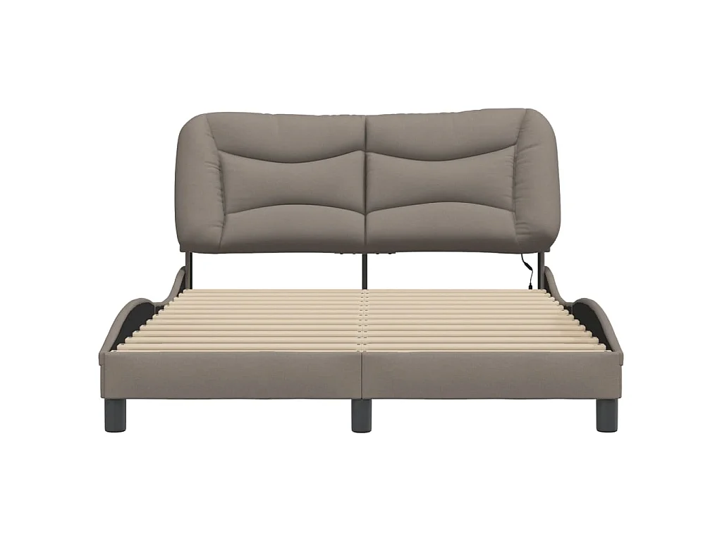 Bedframe met LED zonder matras "Hvar" 140x190 cm stof taupe