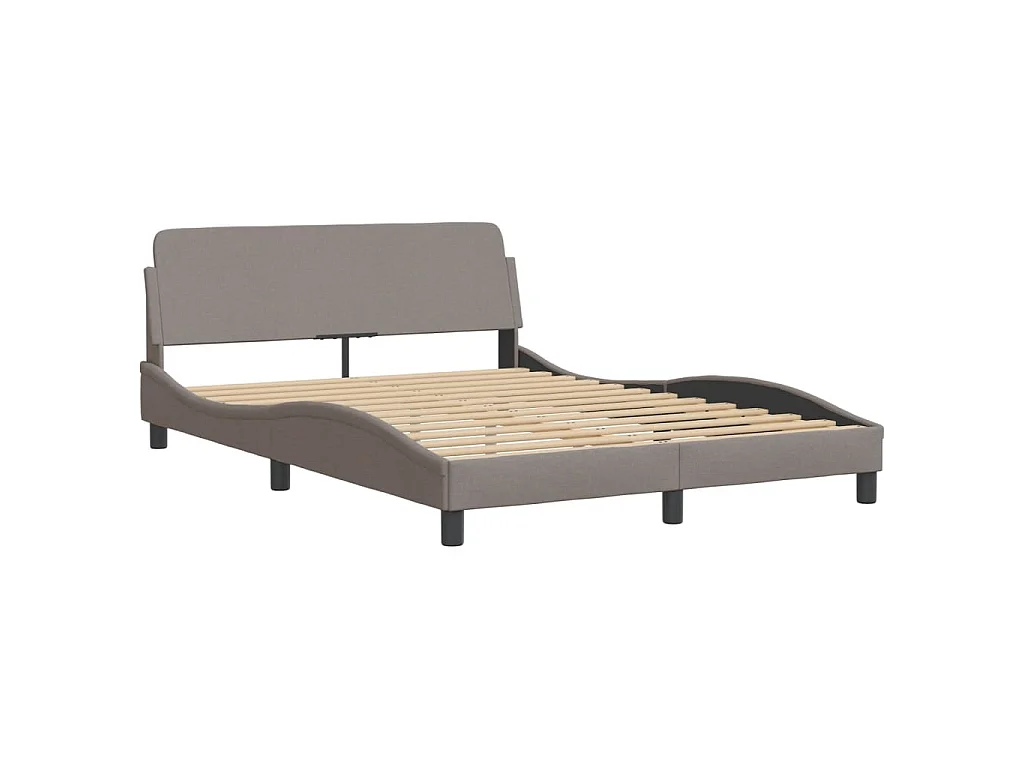 Bedframe met LED zonder matras "Hvar" 140x190 cm stof taupe