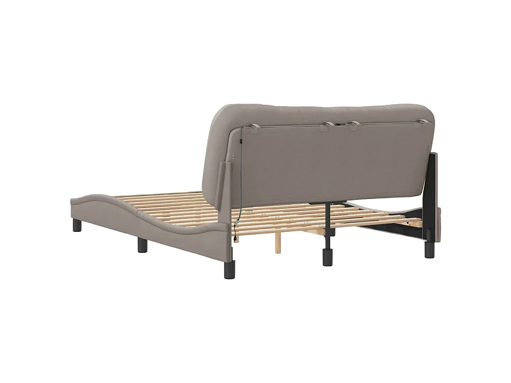 Bedframe met LED zonder matras "Hvar" 140x190 cm stof taupe