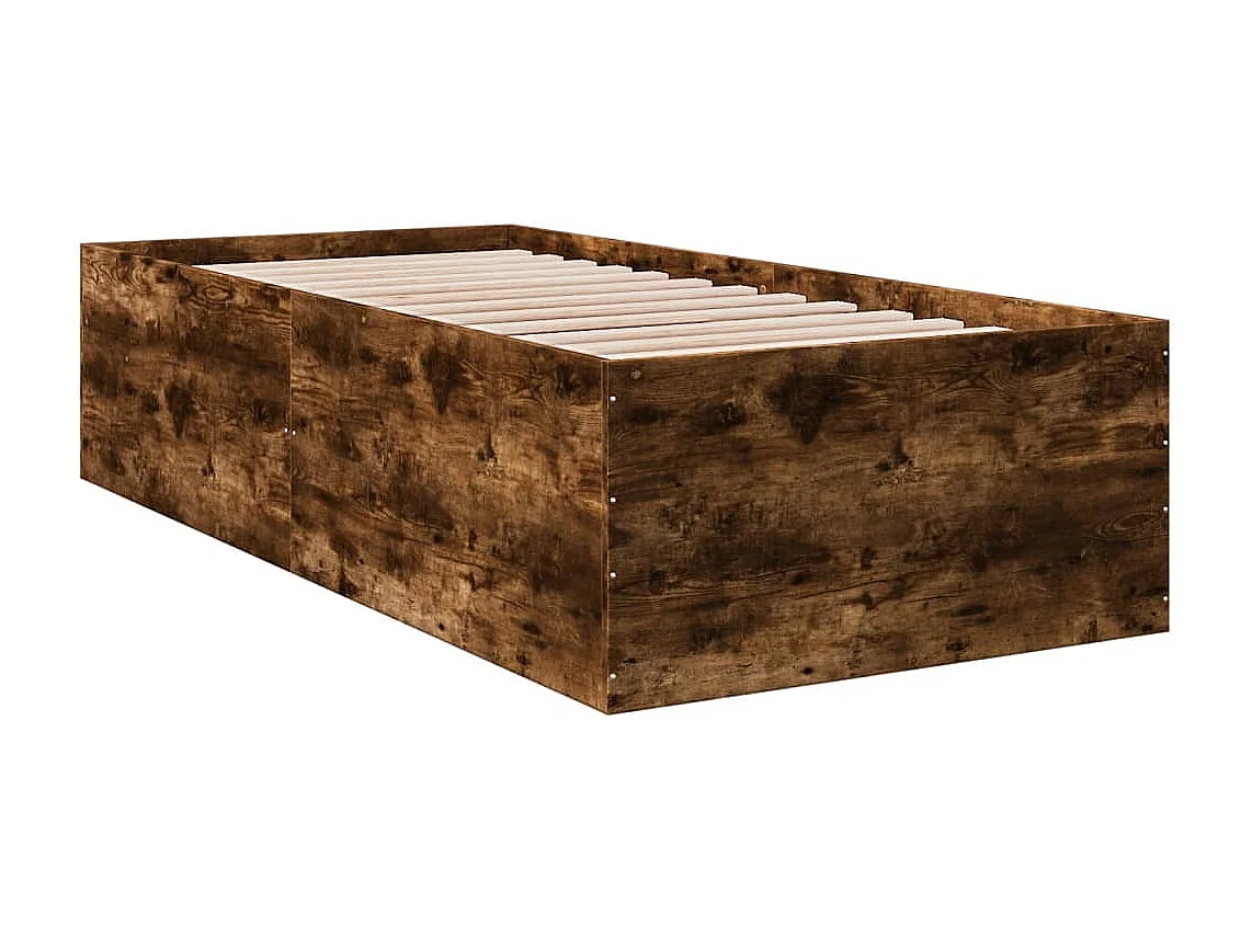 Cadre de lit sans matelas chêne fumé 90x190 cm