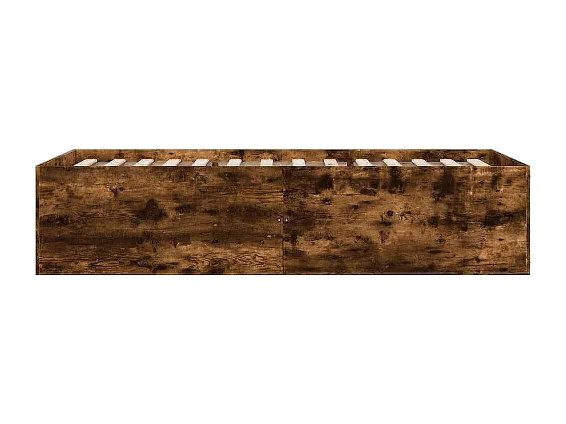 Cadre de lit sans matelas chêne fumé 90x190 cm