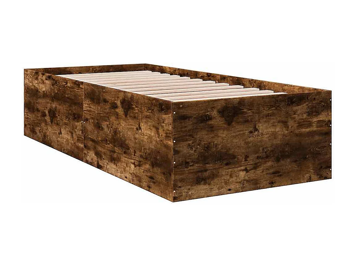 Cadre de lit sans matelas chêne fumé 90x190 cm