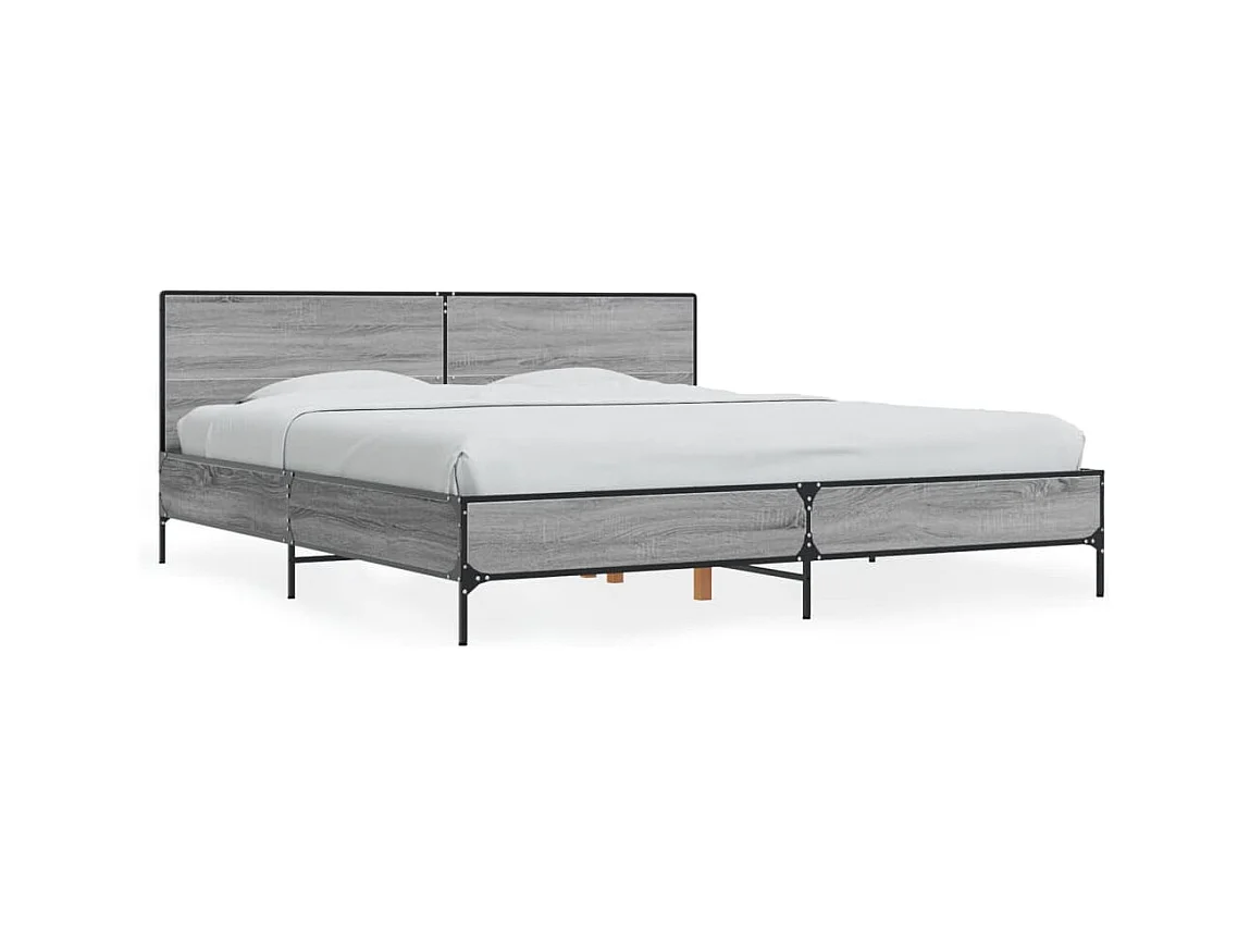 Cadre de lit sans matelas sonoma gris 200x200 cm