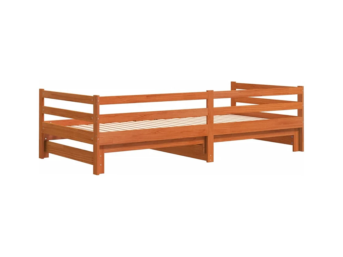 Slaapbank met onderschuifbed 90x200 cm massief grenenhout