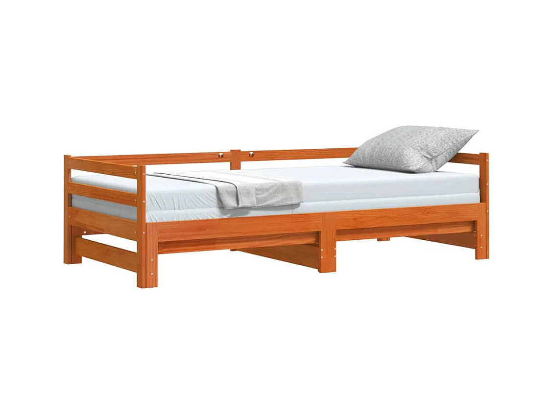Slaapbank met onderschuifbed 90x200 cm massief grenenhout