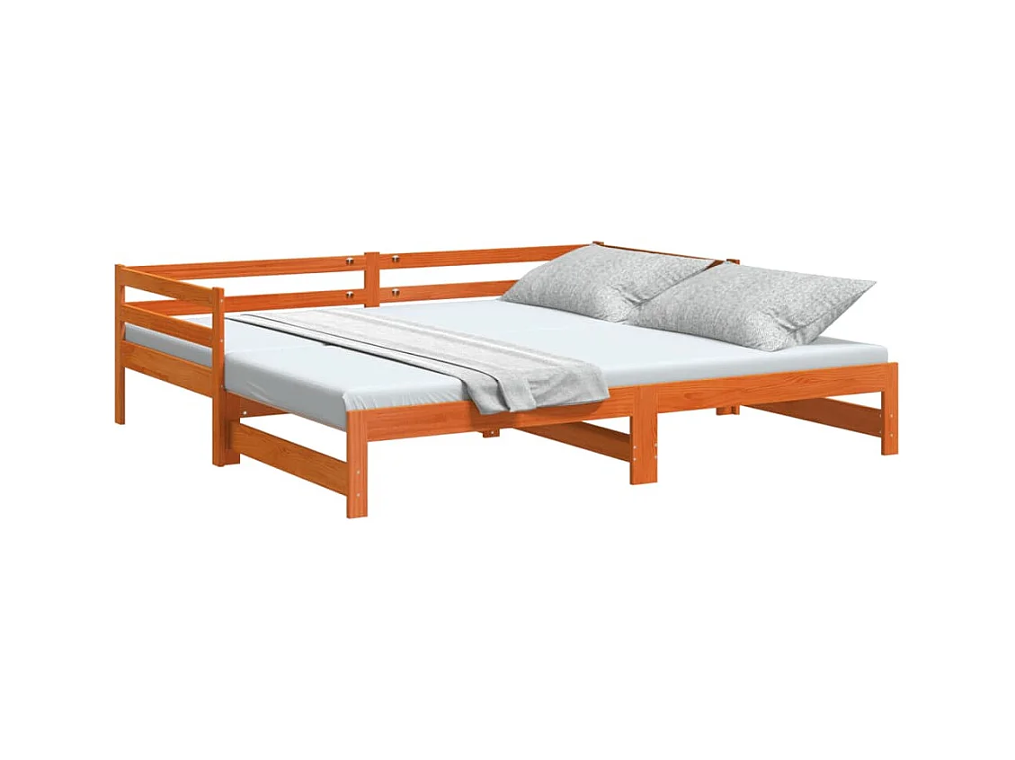 Slaapbank met onderschuifbed 90x200 cm massief grenenhout