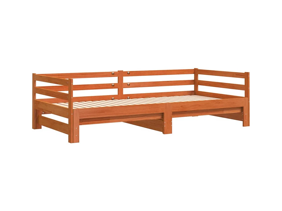 Slaapbank met onderschuifbed 90x200 cm massief grenenhout