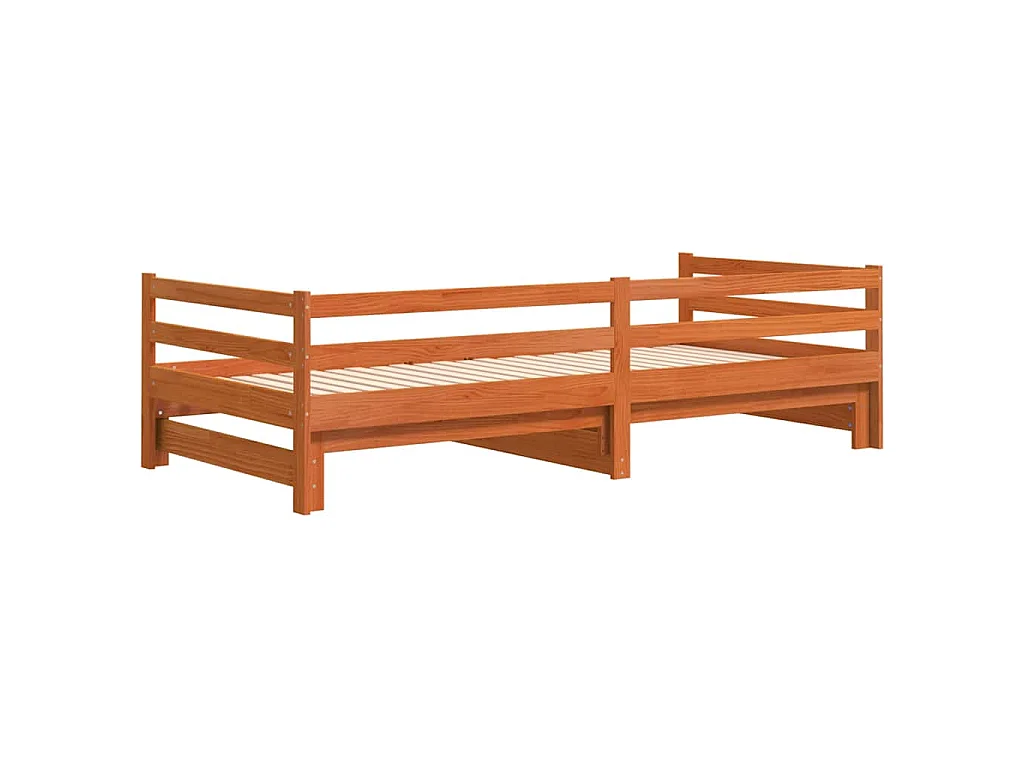 Lit de jour et lit gigogne sans matelas 90x200 cm bois massif