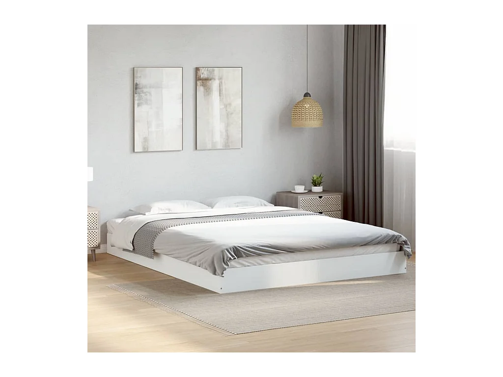 Giroletto senza Materasso Bianco 160x200cm in Legno Multistrato