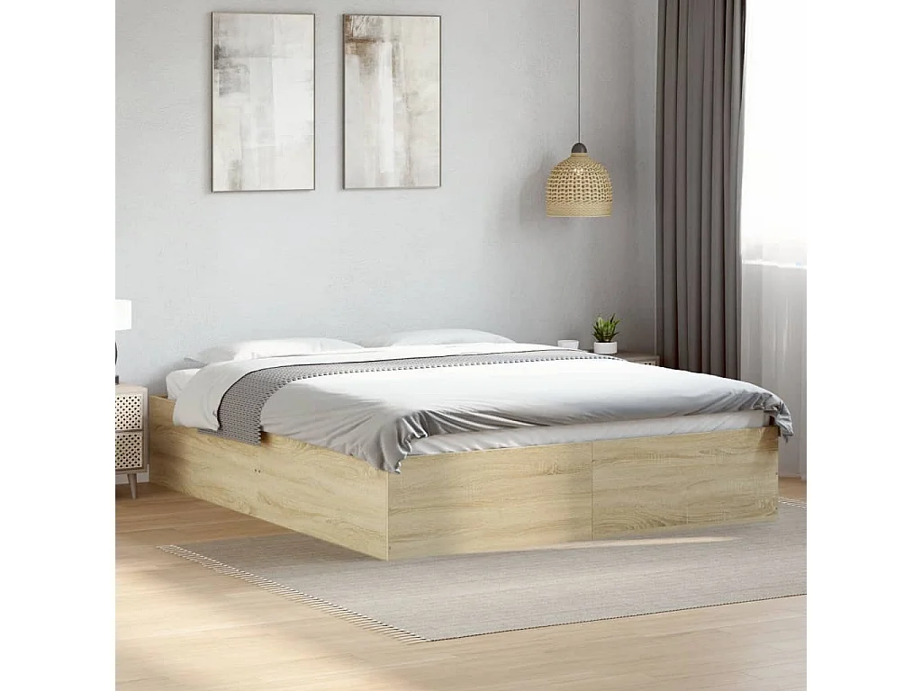 Bettgestell Sonoma-Eiche 160x200 cm Holzwerkstoff