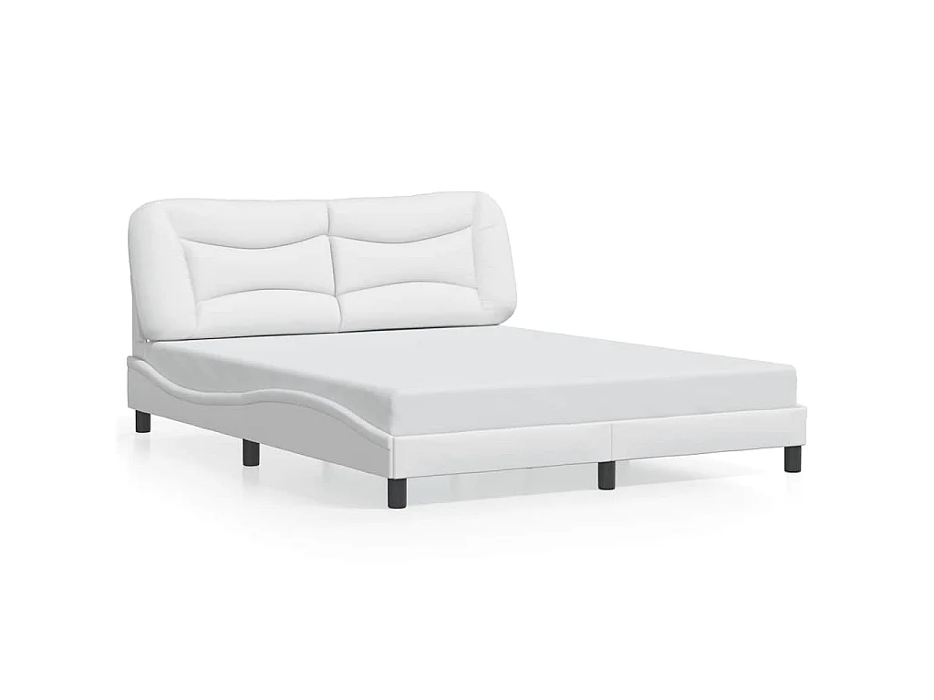 Bettgestell ohne Matratze "Hvar" Weiß 160x200 cm Kunstleder