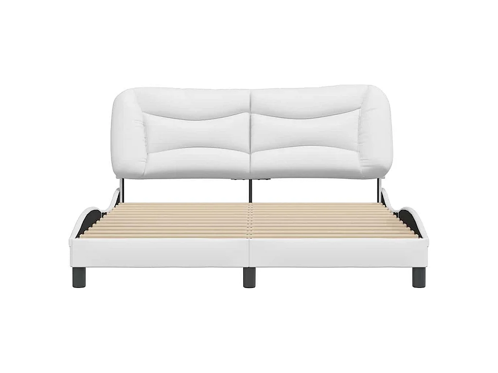 Cadre de lit sans matelas Hvar blanc 160x200 cm similicuir