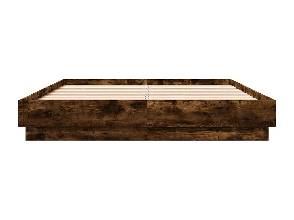 Bedframe met LED-verlichting gerookt eikenkleurig 160x200 cm