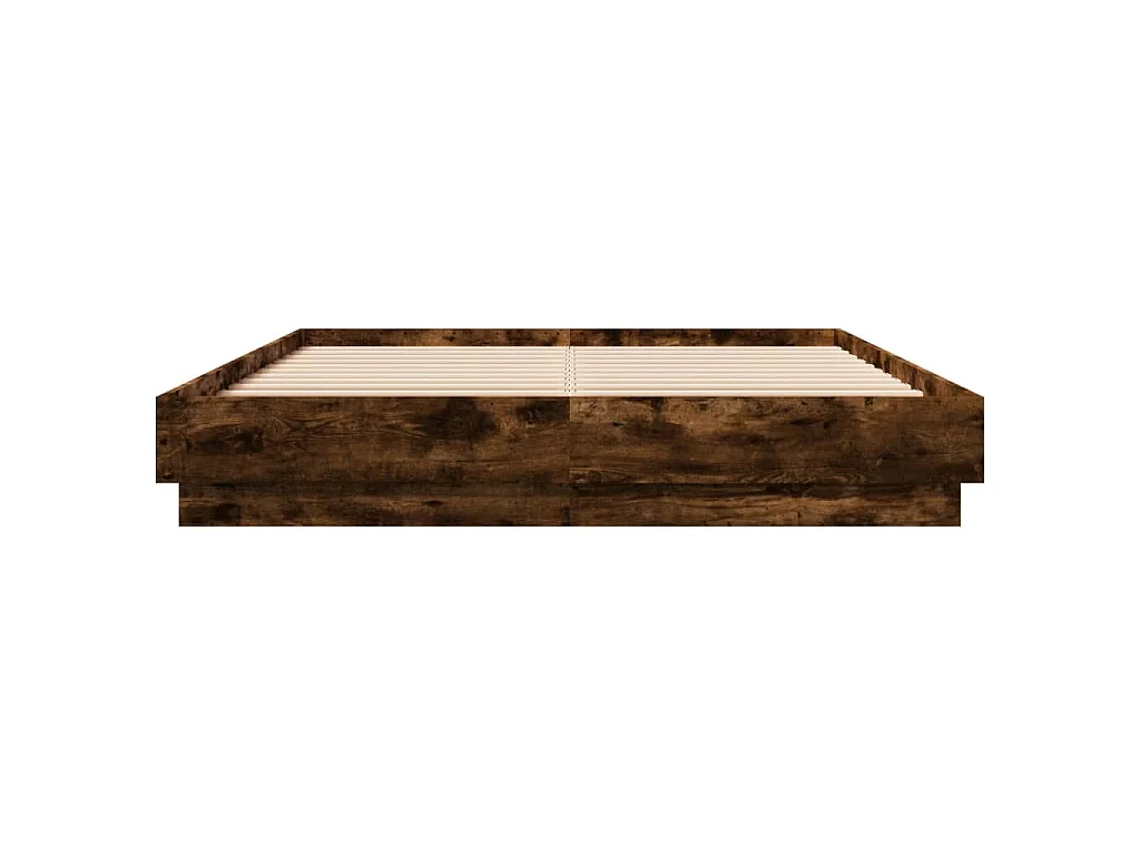 Bedframe met LED-verlichting gerookt eikenkleurig 160x200 cm