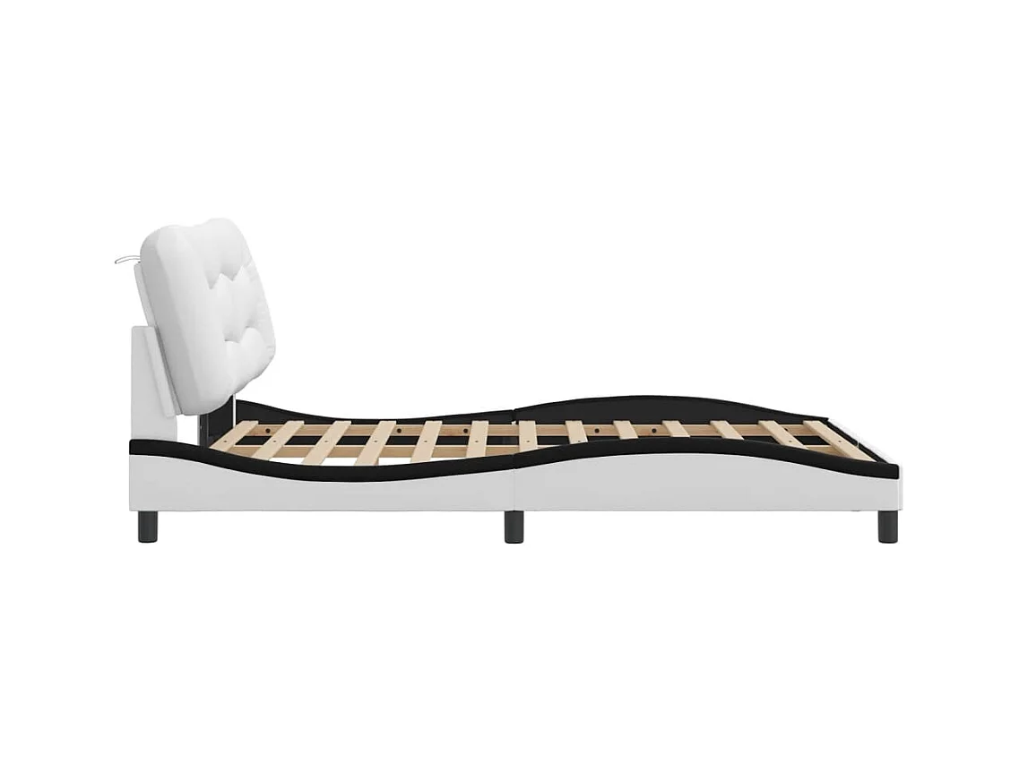 Giroletto con LED senza Materasso Hvar Bianco e Nero 140x190 cm