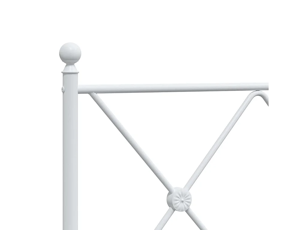 Giroletto con Testiera e Pediera Metallo Bianco 140x190 cm