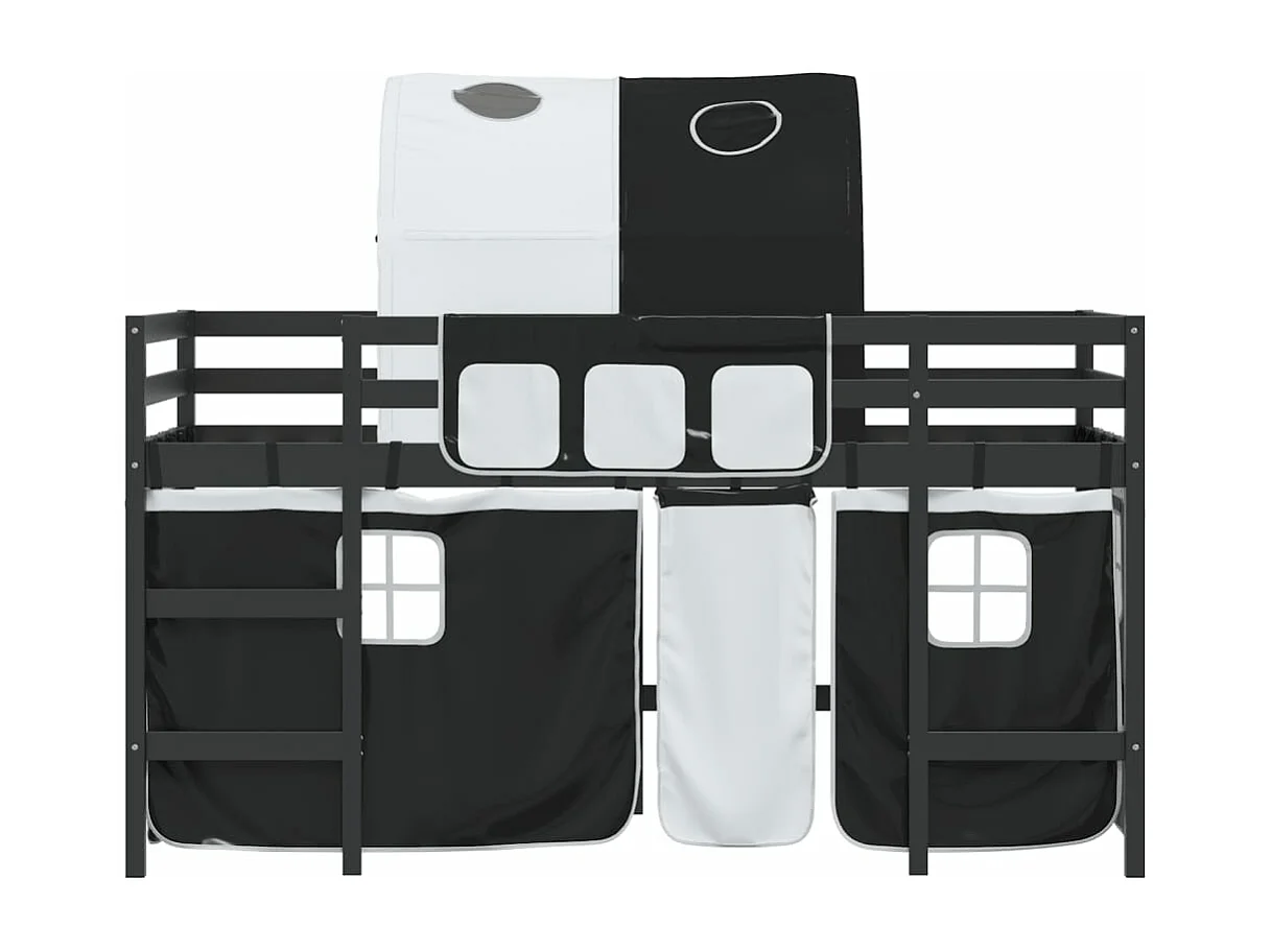 Lit mezzanine enfants avec tunnel sans matelas 90x190 cm
