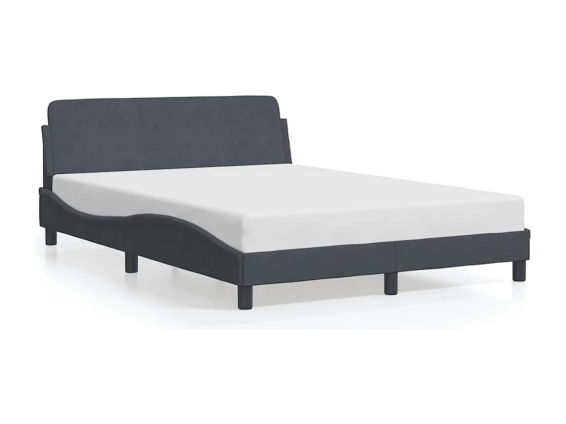 Cadre de lit Dover gris foncé 140x200 cm velours