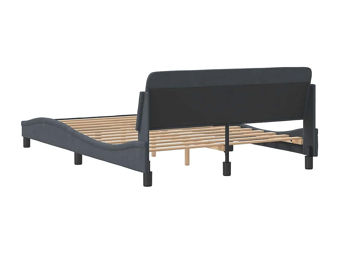 Cadre de lit Dover gris foncé 140x200 cm velours
