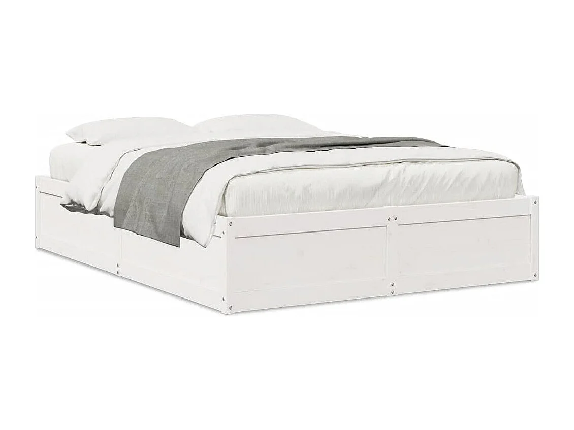 Estructura de cama sin colchón madera de pino blanca 140x190 cm