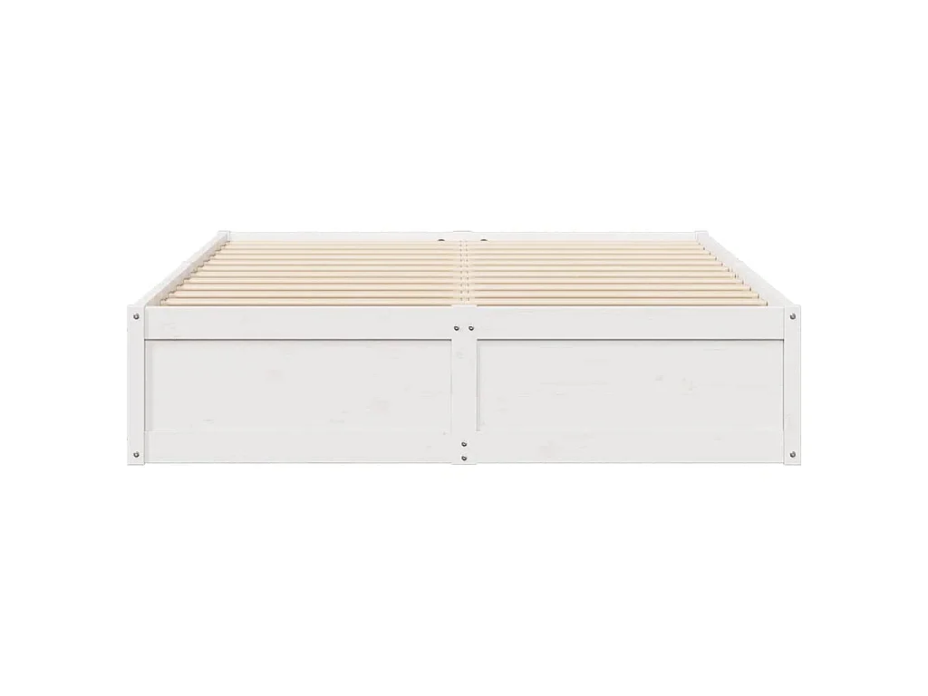 Estructura de cama sin colchón madera de pino blanca 140x190 cm