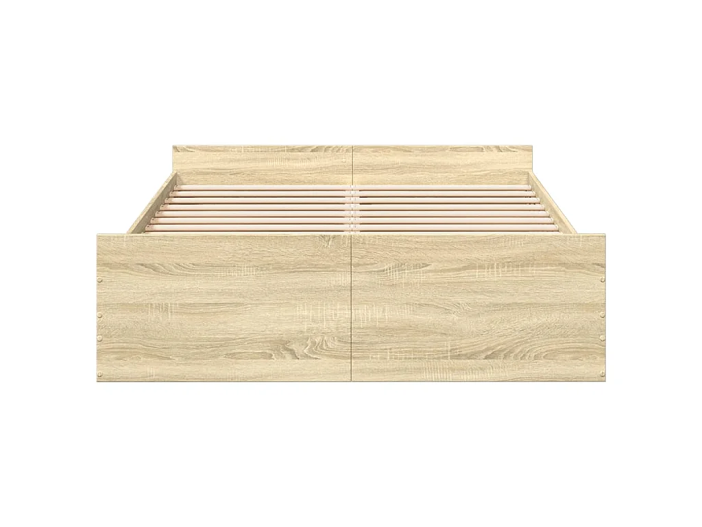 Cadre de lit avec tiroirs sans matelas chêne sonoma 135x190 cm
