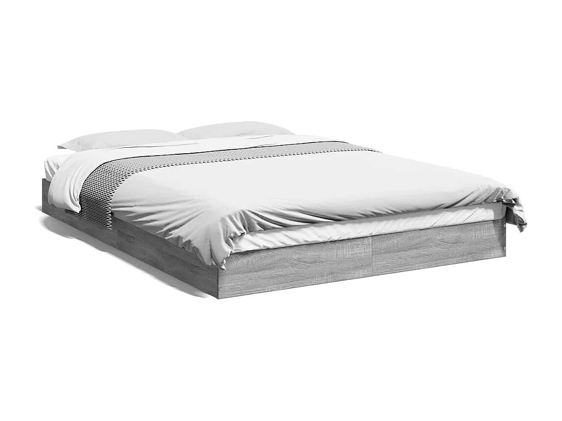 Cadre de lit sans matelas sonoma gris 140x200 cm