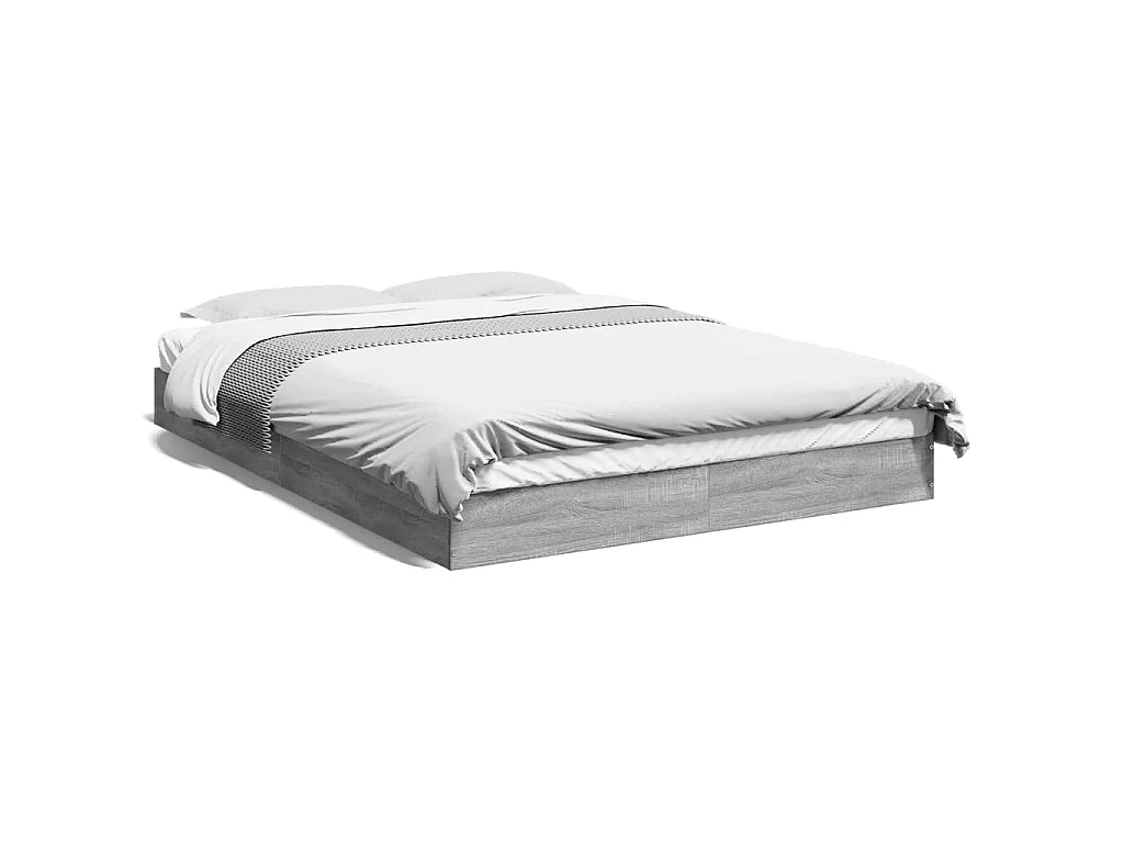 Cadre de lit sans matelas sonoma gris 140x200 cm