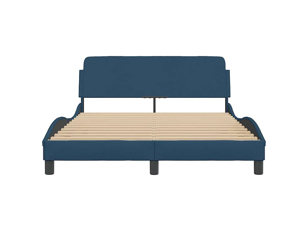 Bettgestell mit Kopfteil "Dover" Blau 140x200 cm Stoff