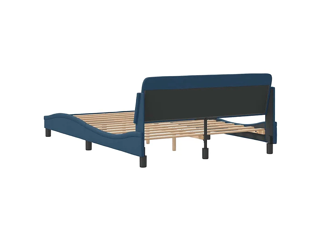 Bettgestell mit Kopfteil "Dover" Blau 140x200 cm Stoff