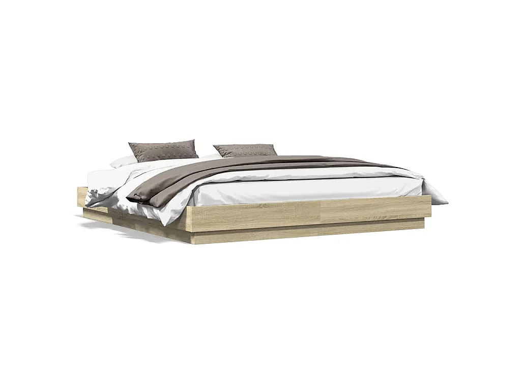 Cadre de lit sans matelas chêne sonoma 200x200 cm