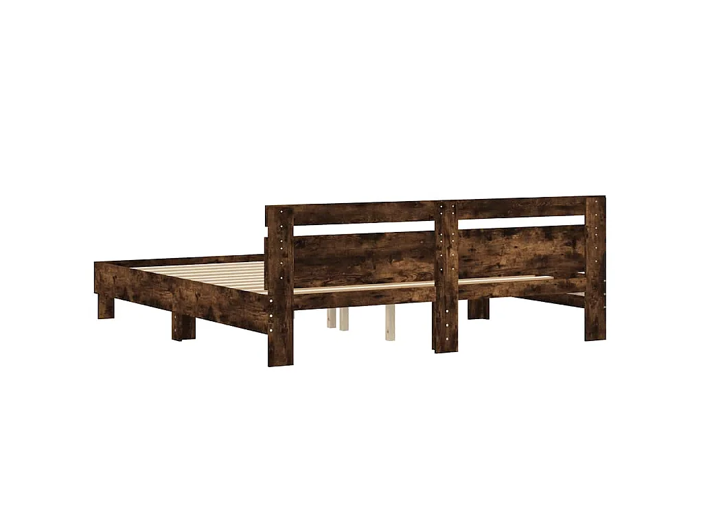 Cadre de lit sans matelas chêne fumé 180x200 cm