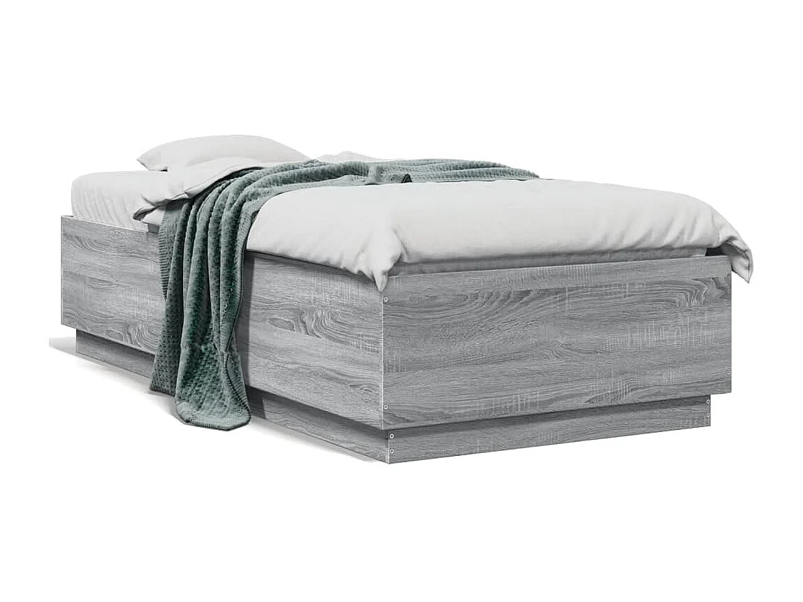 Cadre de lit sans matelas sonoma gris 75x190 cm