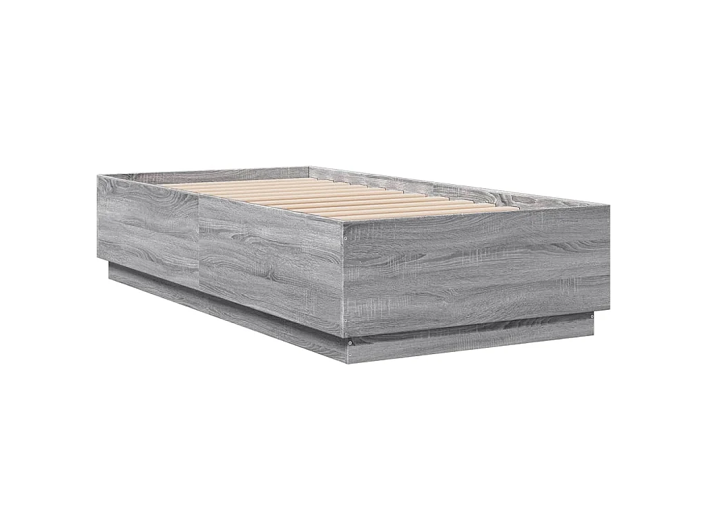 Cadre de lit sans matelas sonoma gris 75x190 cm