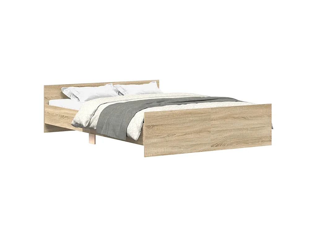 Bedframe met hoofd- en voeteneinde sonoma eikenkleur 140x190 cm