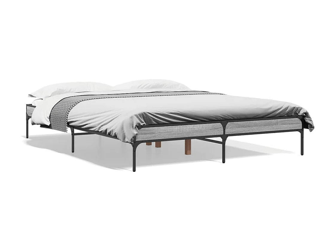 Cadre de lit sans matelas sonoma gris 160x200 cm
