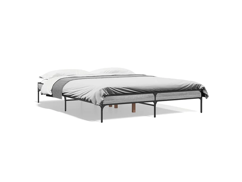 Cadre de lit sans matelas sonoma gris 160x200 cm