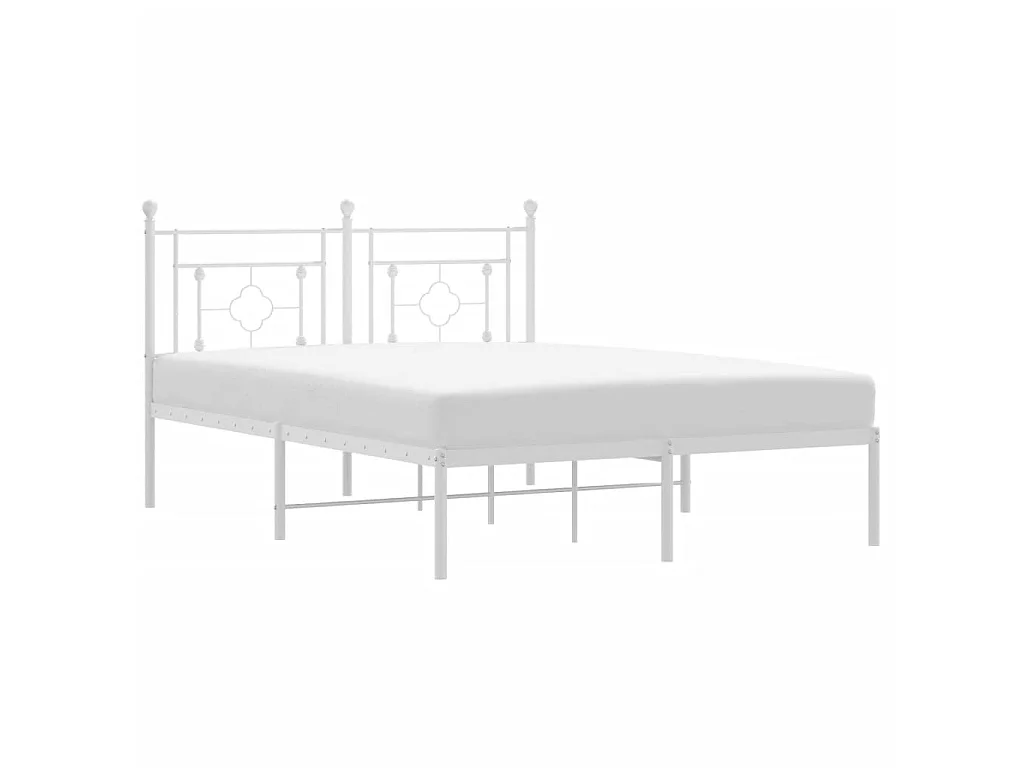 Giroletto con Testiera Metallo Bianco 140x200 cm