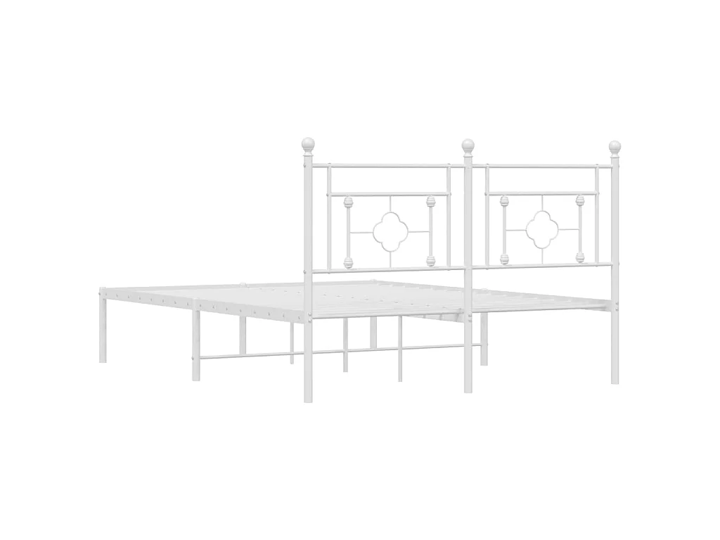 Giroletto con Testiera Metallo Bianco 140x200 cm